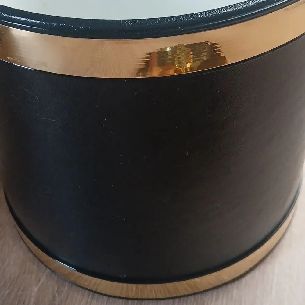 Kraftware Ice Bucket with Lid 3 Quart Vinyl Leather USA Entertaining Bar New Box